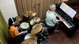 Scott Joplin "Ragtime Dance" Drums and Piano - Emilie & Dad