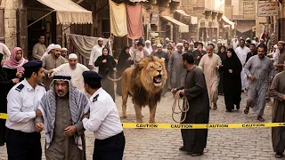 أسد يهاجم سيدة أمام ابنها في السوق.. والشرطة تكتشف تفاصيل صادمة غيّرت كل شيء!