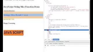 STRINGS SLICE METHOD IN JAVASCRIPT DEMO
