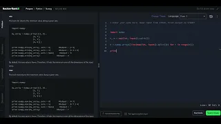 Hackerrank Python Solution Numpy - Min and Max