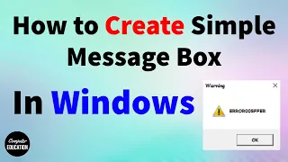 Create Simple Message Box in Windows using Notepad One Line Script Only