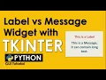 LABEL AND MESSAGE WIDGET WITH TKINTER LABEL AND MESSAGE WIDGET OPTIONS PYTHON TUTORIAL