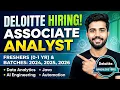 Deloitte Hiring Freshers 2026 Associate Analyst B A Graduates 0-1 Year Experience Apply Now
