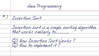 Insertion Sort In Java Insertion Sort in Data Structure