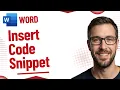 How to Insert Code Snippet in Word Document Code Format in Microsoft Word 2026 Guide