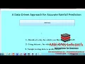 A Data-Driven Approach for Accurate Rainfall Prediction JAVA PROJECT IEEE 2019-2020