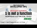 WordPress Uncaught TypeError is not a function