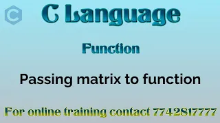 Passing 2d-array to function in c language