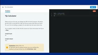 SOLVED SOLOLEARN TIP CALCULATOR PROBLEM Python for beginners