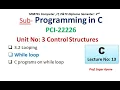 Lecture-13 C Programming Unit-3 3 2 Looping While loop with programs