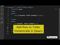 jQuery Add Row to Table JavaScript Tutorial