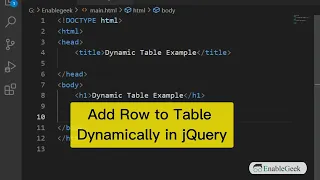 jQuery Add Row to Table JavaScript Tutorial