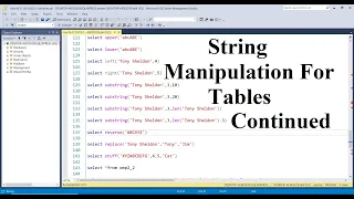 SQL For Data Science Class 21 String Functions - STRING Functions for Tables Continued