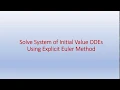 Solve a System of First Order ODEs Using Explicit Euler Method