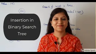 Insertion in Binary Search Tree Python Data Structure Interview Questions Chapter 8 P3