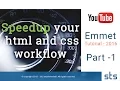 How to Write HTML CSS faster - Emmet Introduction Installation in Brackets Tutorial Part-1