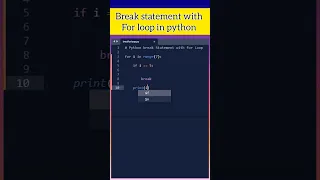 Break statement with for loop in python