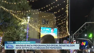 Brusque inicia Natal Encantado com neve artificial e chegada do Papai Noel