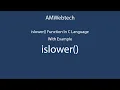 islower in c islower in c islower function in c islower function in c language LEC