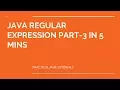 Java Regular Expression - Part 3