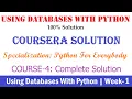 1 Coursera Using Databases with Python Week-1 100 Solution Python for Everybody full Solution