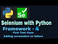 Selenium with Python hybrid framework Tutorial 4 First test POM object screenshot on failure