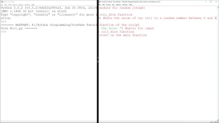 Python Tutorial - Making a basic dice roll program w functions