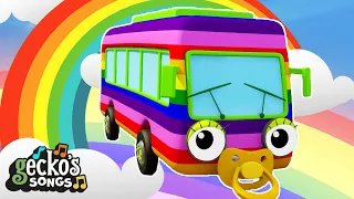 Download RAINBOW BUSES | Nursery Rhymes \u0026 Kids Songs | Gecko's Garage | Baby Bus Songs For Kids MP3