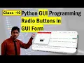 Python GUI 10 Program for Radio buttons in tkinter