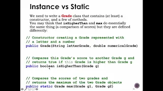 Static versus Instance Methods