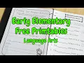 Language Arts Worksheets for Early Elementary - Math Literacy Binder Part 1