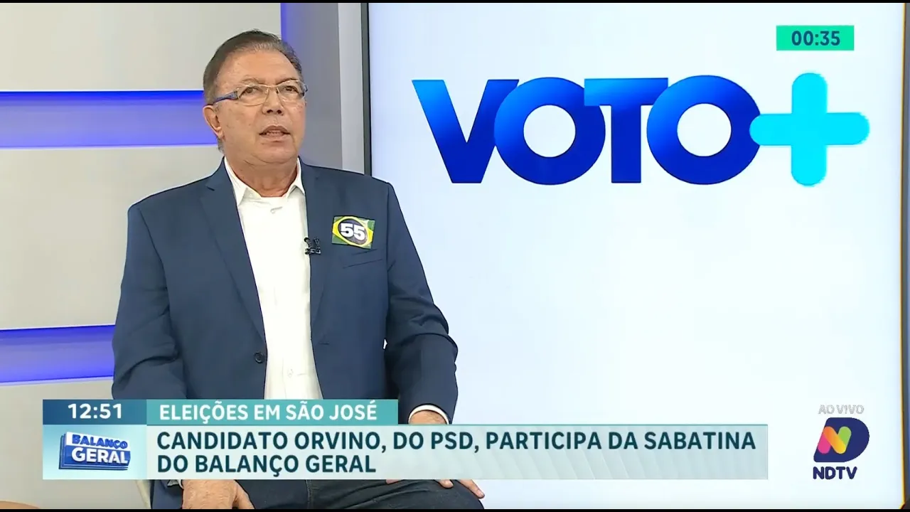 Sabatina do Balanço Geral: Orvino, do PSD, apresenta propostas para São José