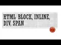 Beginner s Guide to HTML - 12 HTML Block Inline Div Span