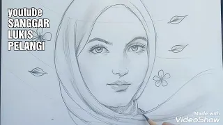 Download Tutorial menggambar wajah wanita sholeha | hijab girl drawing MP3