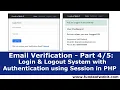 Email Verification - Part Login Logout System with Authentication in PHP Verified Login