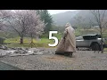 HEAVY RAIN CAMPING ⛈️ TENT CAUGHT FIRE | CYBER TRUCK