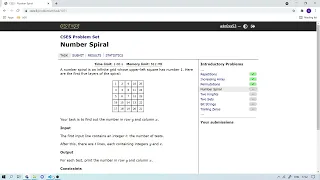 CSES FI PYTHON Number Spiral