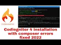 Codeigniter 4 installation with composer errors fixed 2022
