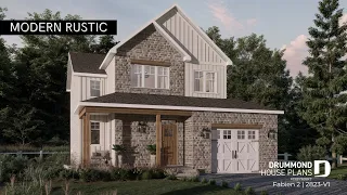 Small 2-Story Modern Craftsman with 3 bedrooms by Drummond House Plans