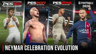 neymar celebration evolution in pes 2012 2024 