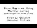 Machine Learning using Python - Project assignment for Skyfi Labs Online Course