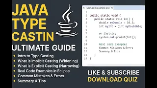Java Type Casting Explained in 3 Mins Implicit vs Explicit Core Java Tutorial
