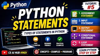 Python Statements Explained in Hindi Types of Statements in Python Python Tutorial
