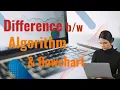Difference between algorithm and flowchart