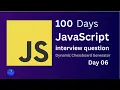 100 Days Javascript interview questions and answers Day 06 Dynamic Chessboard Generator