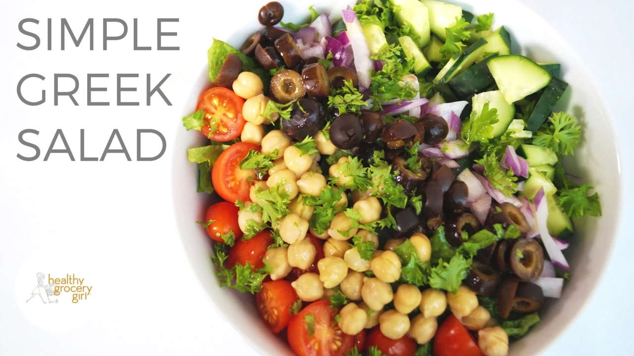 Quick & Easy Greek Salad   Healthy Lunch or Dinner Idea   Healthy Grocery Girl