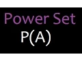 Power set Set theory
