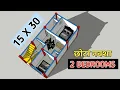 15x30 2 Bedroom House Design 15x30 house plan 2 bedrooms house plan 3d house plan house