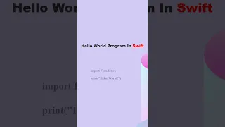 Hello World Program In Swift 1st Program In Swift Programming iOS Program Swift Programming