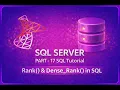 SQL Tutorial Part 17 RANK DENSE - RANK in SQL Server